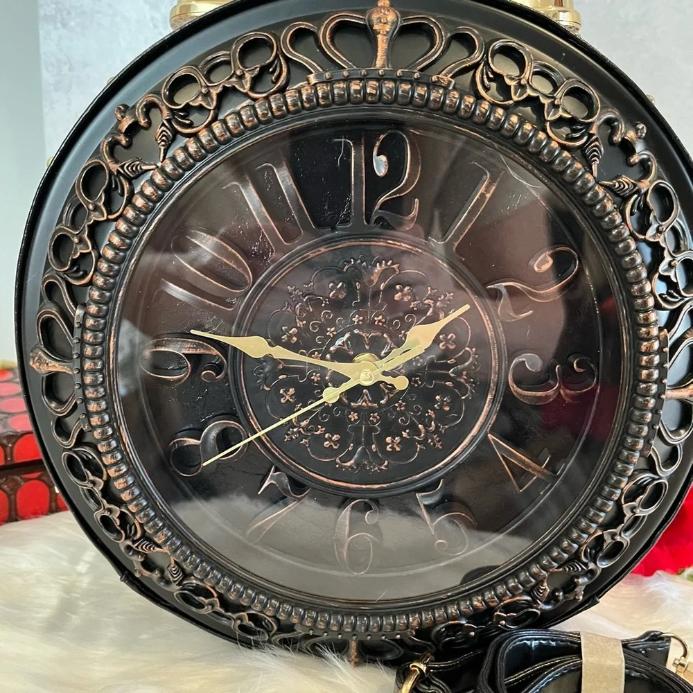 NWT Steampunk Crossbody Large Shoulder Working Clock Purse or Home Decor… - Picture 9 of 16